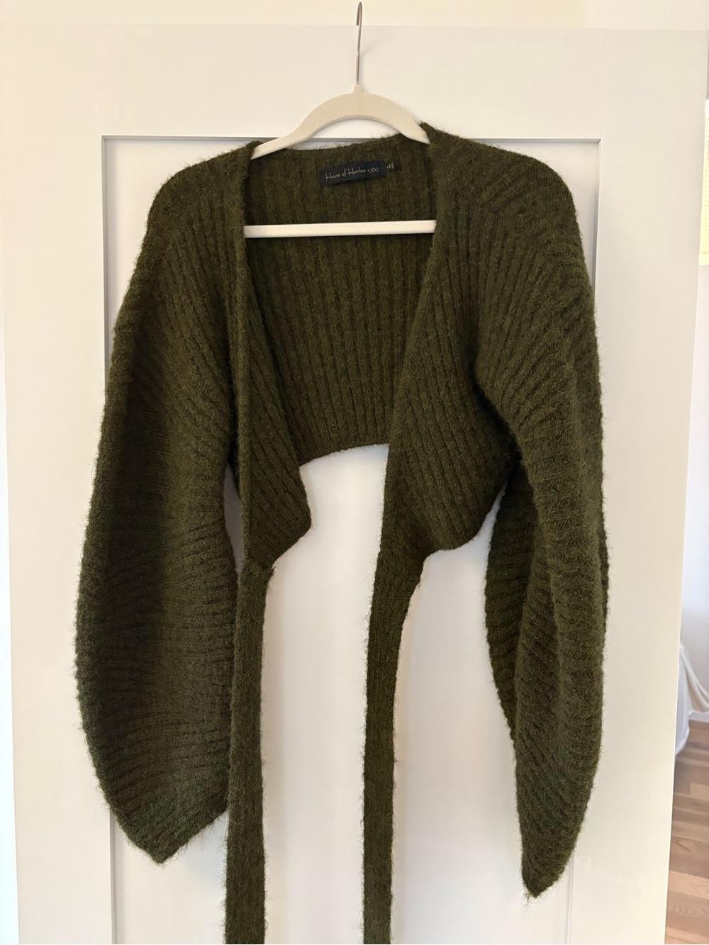 House of Harlow 1960 Olive Green Cropped Wrap Shrug